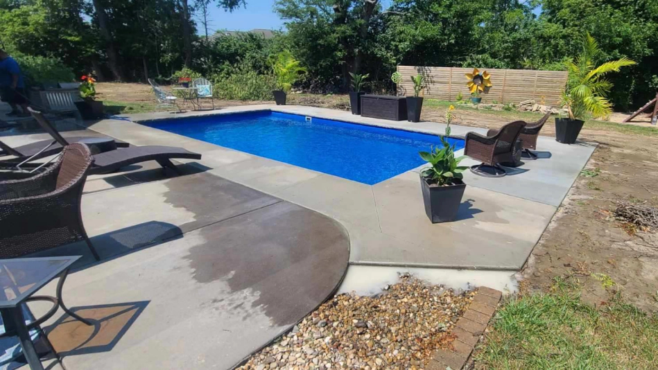 small rectangular pool for residence